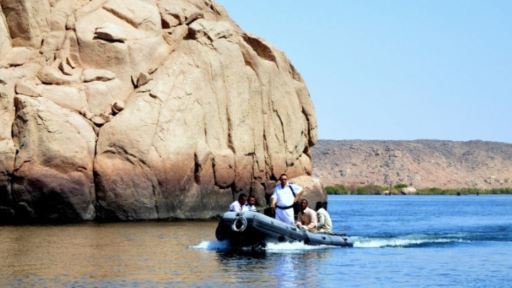 Traditional Felucca boats sailing on the Nile River