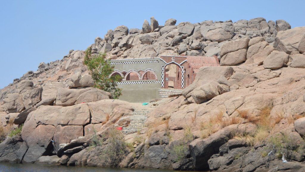 Temple of Philae surrounded by Nile waters in Aswan